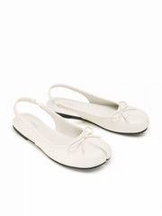 BOWKNOT DECOR SPLIT TOE SLINGBACK FLATS