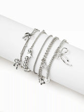 5 PCS BOWKNOT & STAR BEADED BRACELETS SET