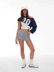 Low Rise Stripes Stripe Button Shorts