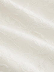 Jacquard V-Neck Ruffle Sleeve Lace Panel Top