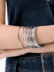 12PCS TEXTURED BANGLE BRACELET SET