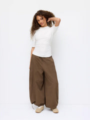 Cotton-blend Mid Rise Drawstring Joggers Trousers