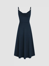Cowl Neck Solid Ruched Maxi Dress