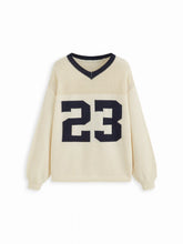 Knit V-neck 23 Hollow Out Long Sleeve Top