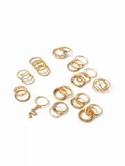 30 PCS HEART & BOWKNOT & GEMSTONE RING SET