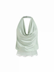 Satin Lace Halter Top