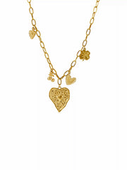 HEART & CHERRY & STRAWBERRY PENDANT NECKLACE
