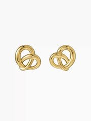 KNOT 18K GOLD PLATED STAINLESS STEEL STUD EARRINGS