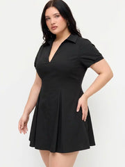 Short Sleeve Mid Rise A-line Mini Dress Curve & Plus