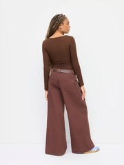 V-neck Ruched Long Sleeve Tee