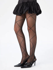 SILVER THREAD ARGYLE TIGHTS