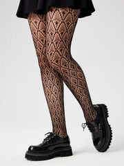 Geometric Pattern Fishnet Tights