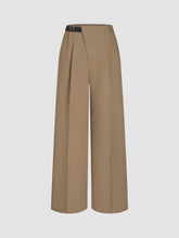 Belted Asymmetric Straight Leg Trousers