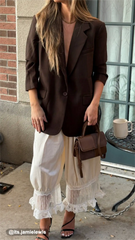 Mid Rise Lace Patched Drawstring Cropped Bloomer Pants