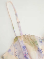Chiffon Sweetheart Floral Cami Maxi Dress