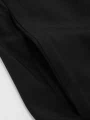 Woven V-neck Solid Knotted Maxi Dress