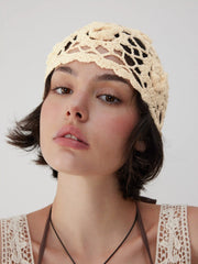 FLORAL KNITTED HAT