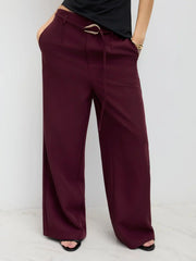 Belted Mid Rise Cropped Trouser