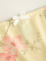 Mesh Mid Rise Floral Bowknot Lettuce Trim Mermaid Maxi Skirt
