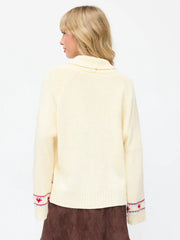 Knit Horse Graphic V-Neck Oversized Cardigan