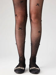 BOWKNOT & RHINESTONE TIGHTS