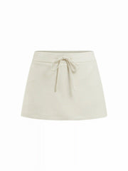 Low Rise Knotted A-Line Mini Skirt