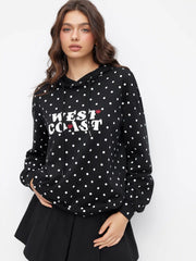 West Coast Hooded Polka Dot Oversized Hoodie