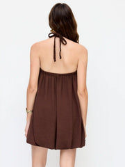 Halter Neckline Mid Rise Mini Bubble Dress