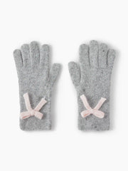 BOWKNOT KNITTED WOOL-BLEND GLOVES