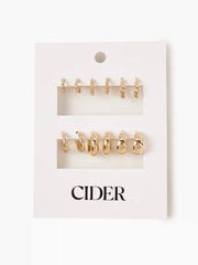 6pairs Geometric Hoop Earrings Set