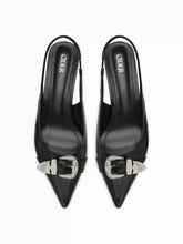 BUCKLE DECOR SLINGBACK KITTEN HEELS