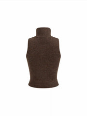 Two Pieces Knit Collar Half Zip Tank Top & Crop Shrug