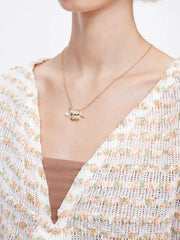 RHINESTONE DECOR ANGLERFISH PENDANT NECKLACE