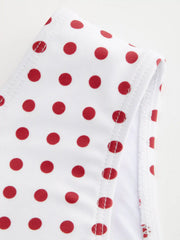 Polka Dot Halter Rosette Cheeky Bikini Set