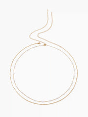 2PCS FAUX PEARL & CHAIN DECOR WAIST CHAIN