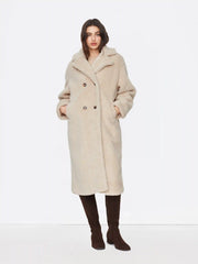 Double Breasted Fleece Longline Coat