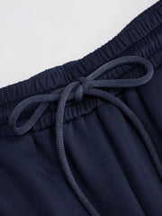 Cotton-blend Hooded Wrap Top & Mid Rise Elastic Waist Trousers Set