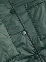 Collar Solid Button Puffer Jacket