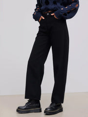 Cider Denim Mid Rise Solid Pocket Straight Leg Jeans