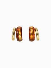 TORTOISESHELL STUD EARRINGS