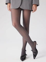 SILVER THREAD STRIPED TIGHTS