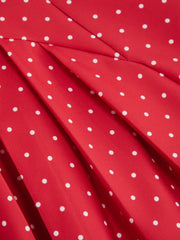 Sculptural Square Neck Spots Polka Dot A-line Maxi Dress Curve & Plus