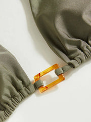 Halter Neckline Buckle Ring-linked Bikini Set