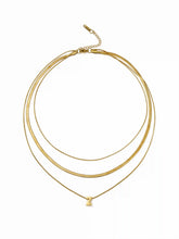 18K GOLD PLATED STAINLESS STEEL LETTER LAYERED NECKLACE