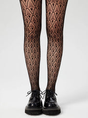 Geometric Pattern Fishnet Tights