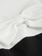Scoop Neck Bowknot Flared Midi Dress