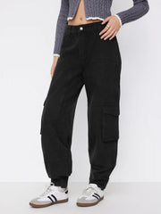 Two Way Denim Low Rise Cargo Jeans