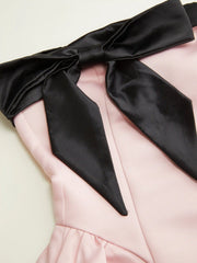 Sculptural Bowknot Flared Bandeau Midi Dress