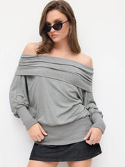 Cotton-blend Off-shoulder Ruched Puff Sleeve Top
