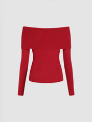 Twist Off-shoulder Knitted Top